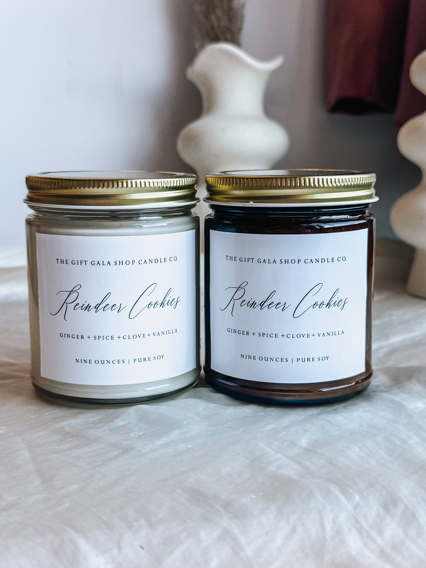 Reindeer Cookies Christmas Candle | Gingerbread Cookie Soy Candle | Non-Toxic Holiday Candle Gift The Gift Gala Shop Candle Co.